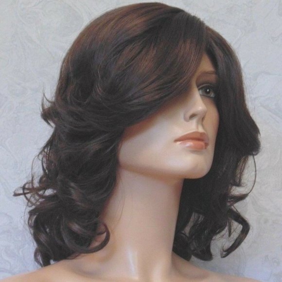 Thick Wavy Chestnut Brown Heat Resistant Wig main image 5